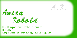 anita kobold business card